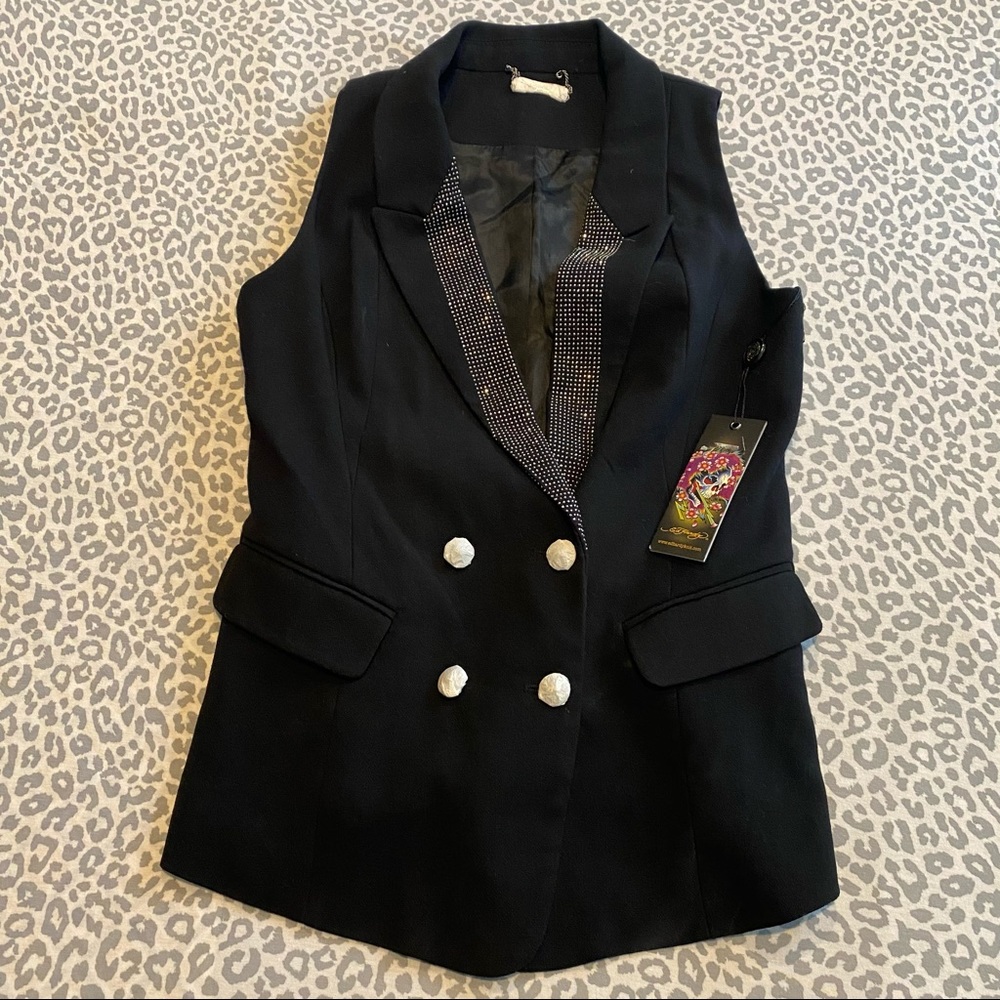 NWT Ed Hardy Bejeweled Vest- S - Picture 4 of 12